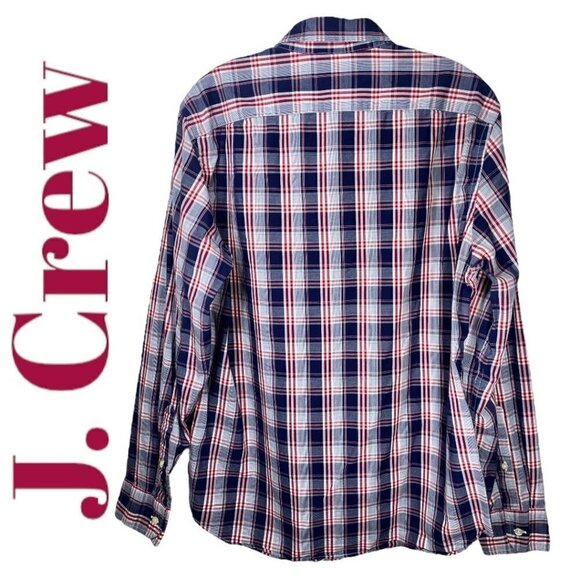 J. CREW FACTORY 100% Cotton Lightweight Summer Plaid Button Down Tailored Fit, M - Picture 2 of 9
